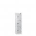 Low Tier Education 3 Door 1200 X 300 X 300 Hasp Locks White Body Silver Door 434059