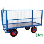 Heavy Duty Braked Turntable Truck With Mesh Sides And Puncture Proof Tyres 434088