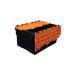 Attached Lid Containerwith Black Base and Orange Lid 56 l 434146