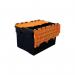 Attached Lid Containerwith Black Base and Orange Lid 63 l 434151