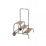 Climb-it Uk Wide Work Step - 200 Mmplatform - 3 Tread - with 1 Handrail - with Wheels 434299