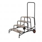 Climb-it Uk Wide Work Step - 200 Mmplatform - 4 Tread - with 1 Handrail - with Wheels 434300