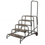 Climb-it Uk Wide Work Step - 200 Mmplatform - 5 Tread - with 1 Handrail - with Wheels 434301