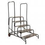 Climb-it Uk Wide Work Step - 200 Mmplatform - 4 Tread - with 2 Handrail - with Wheels 434303
