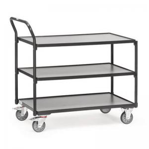 Raised Handle Workshop Trolley - 3 Shelf - Platform L X W 1000 X 600mm