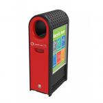 Ecoarc Recycling Bin Cwoval Aperture Finished in Red 434775