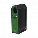 Ecoarc Recycling Bin Cwoval Aperture Finished in Dark Green 434776