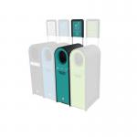 Ecoarc Recycling Bin Cwoval Aperture Finished in Aqua 434777