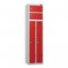 Two Person Locker 1800 X 450 X 450 Flat Silverred 434797