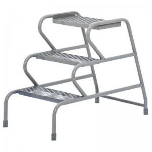 Stable Step-Up Static Three Step Mesh Tread, Powder Coated Finish