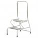 Stable Step-up Static Two Stepmesh Tread, Rear Handrail, Galvanised Finish 434811
