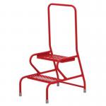 Stable Step-up Static Two Stepmesh Tread, Rear Handrail, Powder Coated Finish 434814