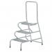 Stable Step-up Static Three Stepmesh Tread, Rear Handrail, Galvanised Finish 434815