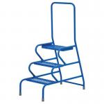 Stable Step-up Static Three Stepmesh Tread, Rear Handrail, Powder Coated Finish 434816