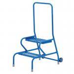 Stable Step-up Semi-mobile Two Stepmesh Tread, Rear Handrail, Powder Coated Finish 434820