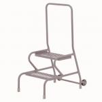 Stable Step-up Semi-mobile Two Stepmesh Tread, Rear Handrail, Powder Coated Finish 434821