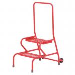 Stable Step-up Semi-mobile Two Stepmesh Tread, Rear Handrail, Powder Coated Finish 434822
