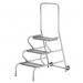 Stable Step-up Semi-mobile Three Stepmesh Tread, Rear Handrail, Galvanised Finish 434823