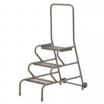 Stable Step-up Semi-mobile Three Stepmesh Tread, Rear Handrail, Powder Coated Finish 434825