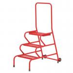 Stable Step-up Semi-mobile Three Stepmesh Tread, Rear Handrail, Powder Coated Finish 434826