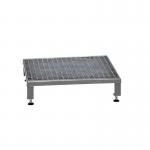 Galvanised Mesh Grid Work Platform 610 X 610, Height Adjustable Feet 140 to 210 mm High - Grey 434957