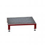 Galvanised Mesh Grid Work Platform 610 X 610, Height Adjustable Feet 140 to 210 mm High - Red 434958