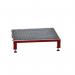 Galvanised Mesh Grid Work Platform 610 X 610, Height Adjustable Feet 140 to 210 mm High - Red 434958