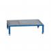 Galvanised Mesh Grid Work Platform 910 X 610, Height Adjustable Feet 140 to 210 mm High - Blue 434959