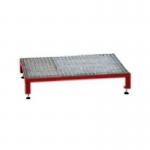 Galvanised Mesh Grid Work Platform 910 X 610, Height Adjustable Feet 140 to 210 mm High - Red 434961