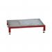 Galvanised Mesh Grid Work Platform 910 X 610, Height Adjustable Feet 140 to 210 mm High - Red 434961