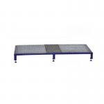 Galvanised Mesh Grid Work Platform 1510 X 610, Height Adjustable Feet 140 to 210 mm High - Blue 434965