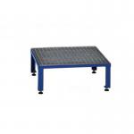 Galvanised Mesh Grid Work Platform 610 X 610, Height Adjustable Feet 230 to 300 mm High - Blue 434968