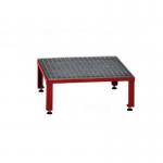 Galvanised Mesh Grid Work Platform 610 X 610, Height Adjustable Feet 230 to 300 mm High - Red 434970