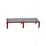Galvanised Mesh Grid Work Platform 1210 X 610, Height Adjustable Feet 230 to 300 mm High - Red 434976