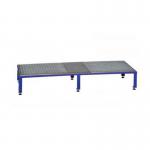 Galvanised Mesh Grid Work Platform 1510 X 610, Height Adjustable Feet 230 to 300 High - Blue 434977