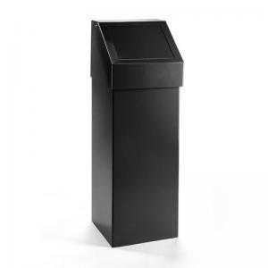 60 Litre Steel Fire Retardant Pushbin Black 435061