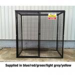 Gas Cylinder Cage with One Full Shelf -h 1800 X W 1800 X D 900 mm - Powder Coated - Blue 435270