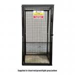 Gas Cylinder Cage with One Full Shelf -h 1800 X W 900 X D 900 mm - Powder Coated - Green 435288