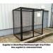 Defender Cage with Mesh Base & One Fullshelf - H 1800 X W 1800 X D 1200 mm - Powder Coated Black 435392