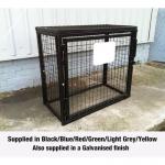 Defender Cage with Mesh Base & One Fullshelf - H 900 X W 1000 X D 500 mm - Powder Coated Blue 435394