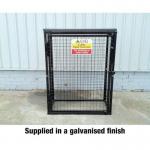 Gas Cylinder Cage with Mesh Base & Onefull Shelf - H 1400 X W 1000 X D 500 mm - Galvanised Steel 435452
