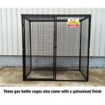 Gas Cylinder Cage with Mesh Base & Onefull Shelf - H 1800 X W 1800 X D 900 - Galvanised Steel 435458