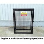 Gas Cylinder Cage with Mesh Base & One Full Shelf -h 1400 X W 1000 X D 500 mm - Powder Coated Black 435464
