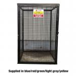 Gas Cylinder Cage with Mesh Base & One Full Shelf -h 1800 X W 1200 X D 1200 mm - Powder Coated Black 435469