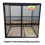 Gas Cylinder Cage with Mesh Base & One Full Shelf -h 1800 X W 1800 X D 1800 mm Light Grey 435516