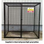 Gas Cylinder Cage with Mesh Base & One Full Shelf -h 1800 X W 1800 X D 1200 mm - Powder Coated Yellow 435526
