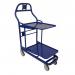 Nestable Order Picking Trolley,2 Tier, Swivel Tpr Tyred Castors, Blue 435612