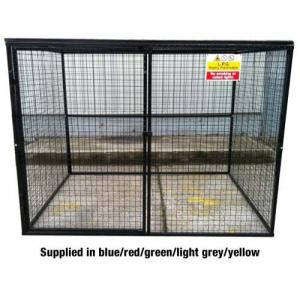 Gas Cylinder Cage With Double Doors H1800 X W2400 X D1800 - Powder