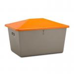Grit Bin Grp 1100 l Grey with Orange Lid 435683