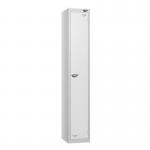 1 Tier - Steel Locker Flat Top - Pearlsilver Bodywhite Door - Cam Lock - H 1800 X W 300 X D 450 435746